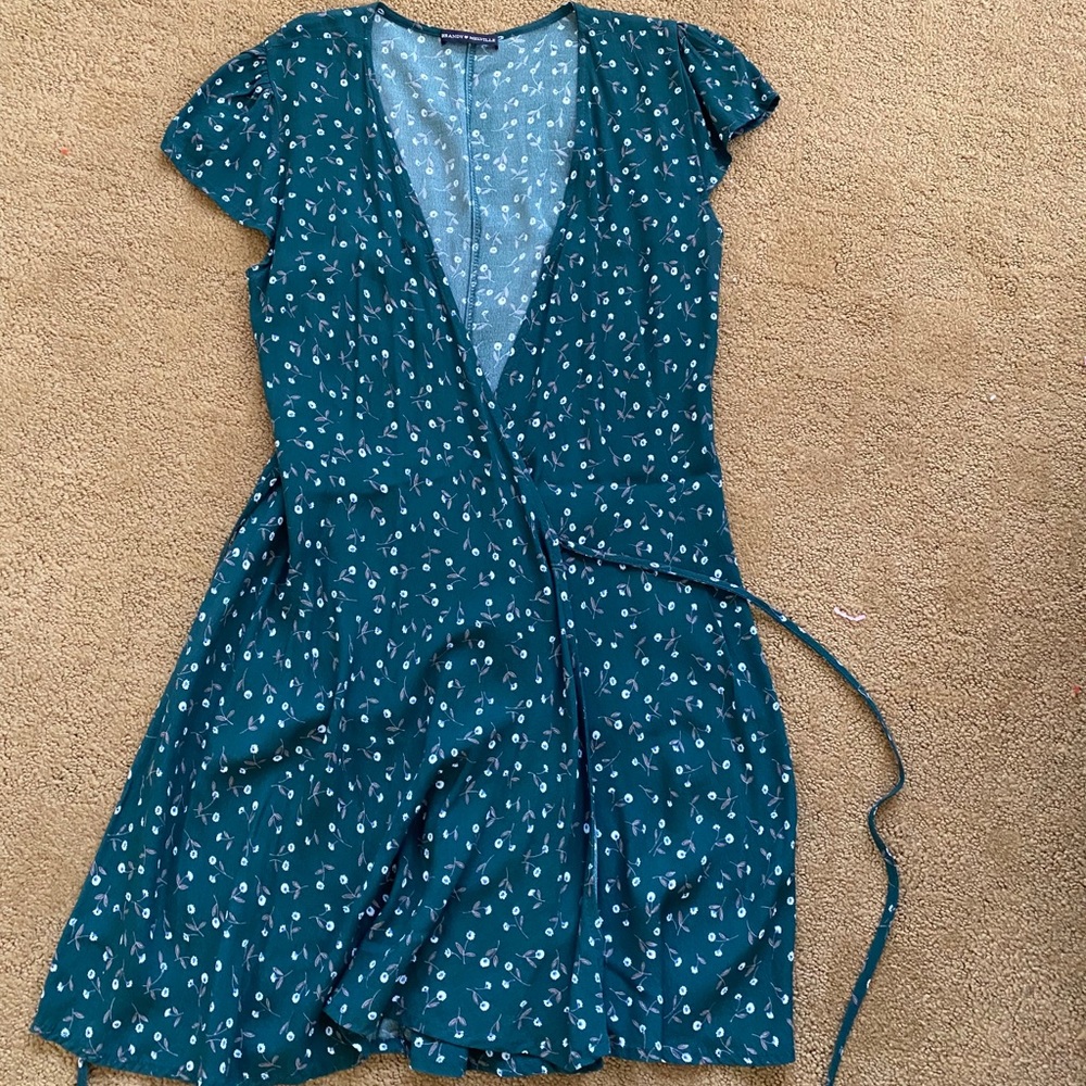green brandy wrap dress